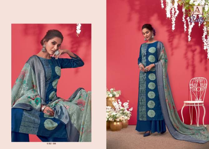 Alok Lilly Ethnic Wear Latest Fancy Designer  Pure Cotton Dress Material